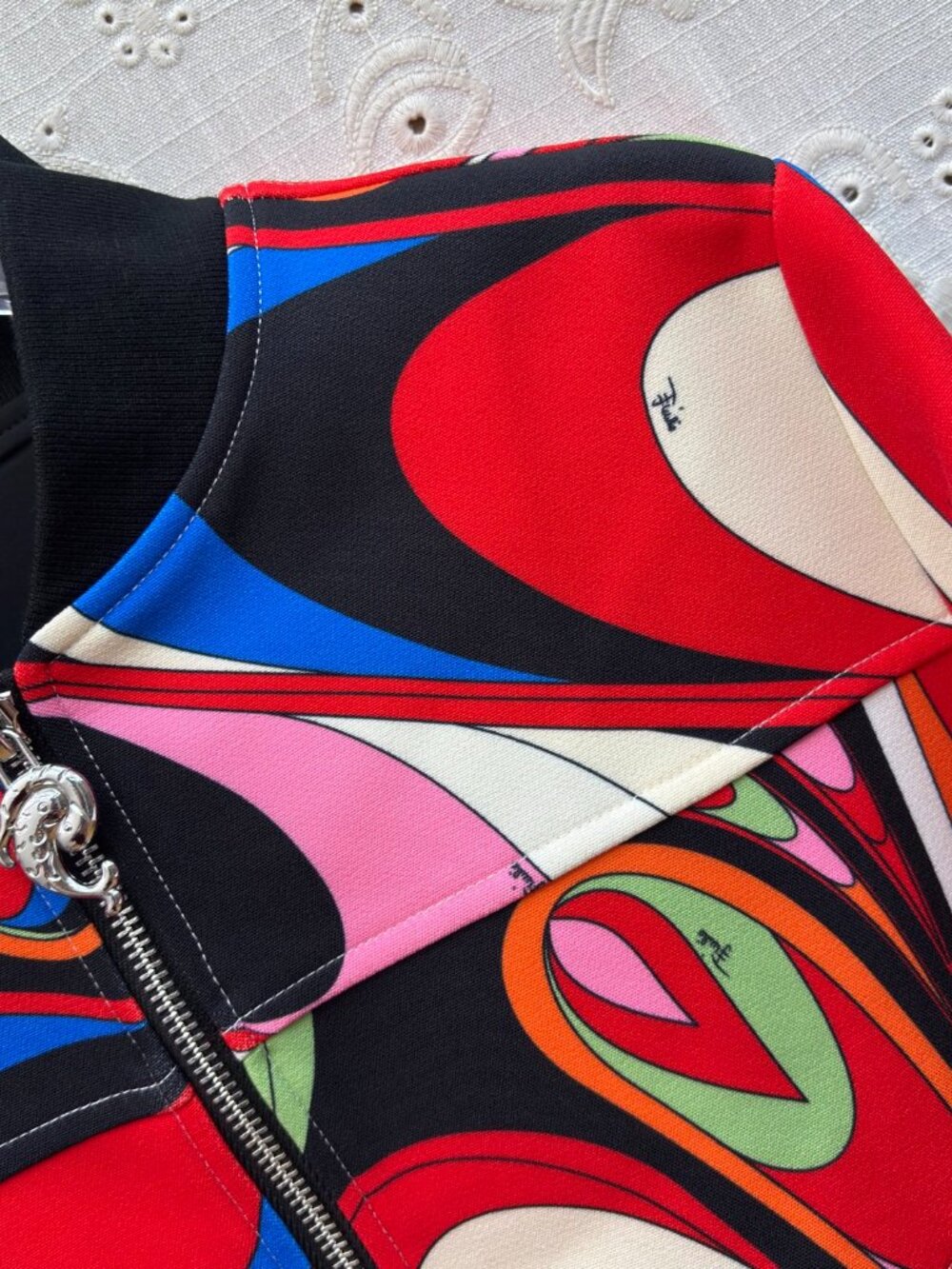 Emilio Pucci Color-Block Printed Baseball Jacket - Picture 4 of 8